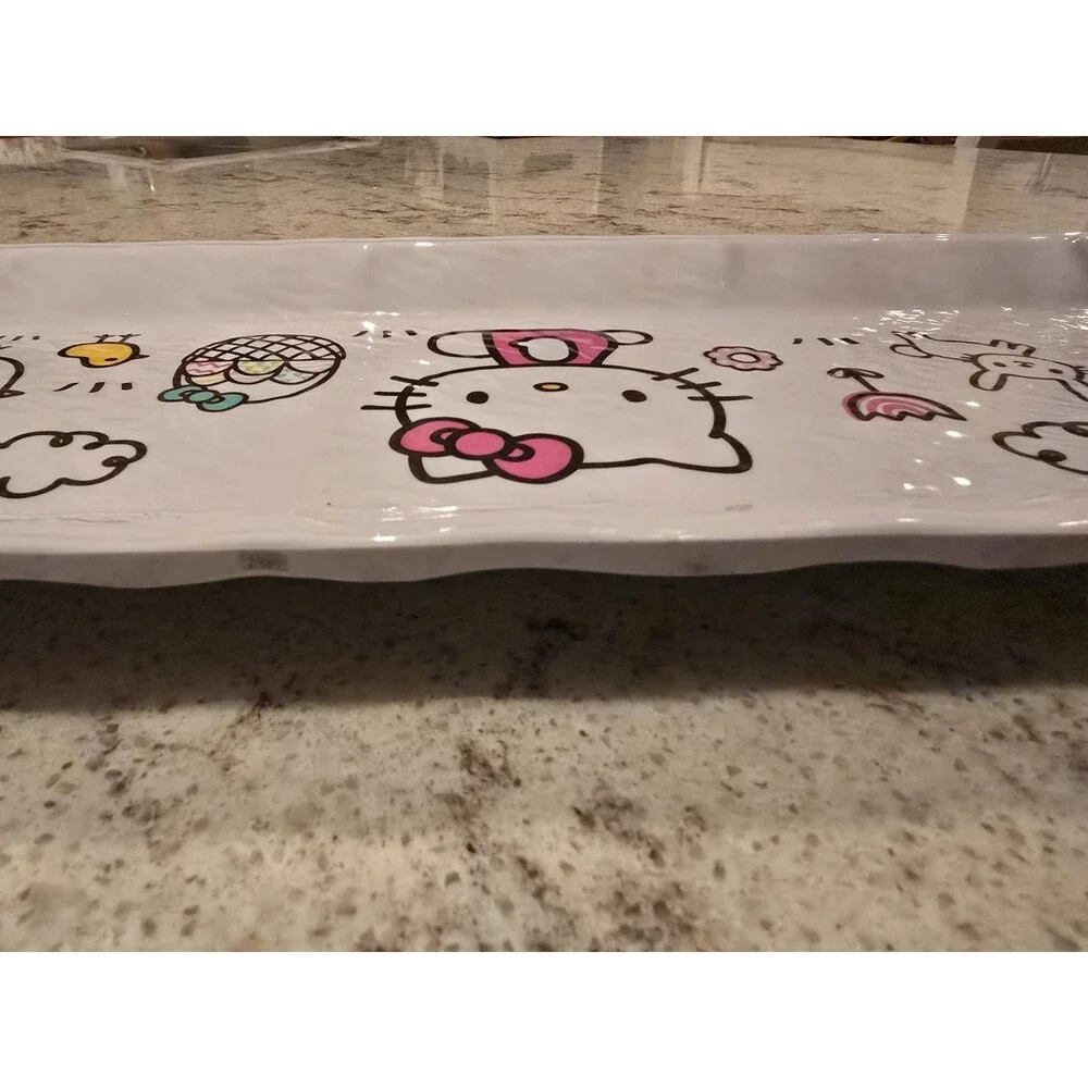 Hello Kitty Easter Melamine Serving Tray Bunny Chick Egg Platter Sanrio 18